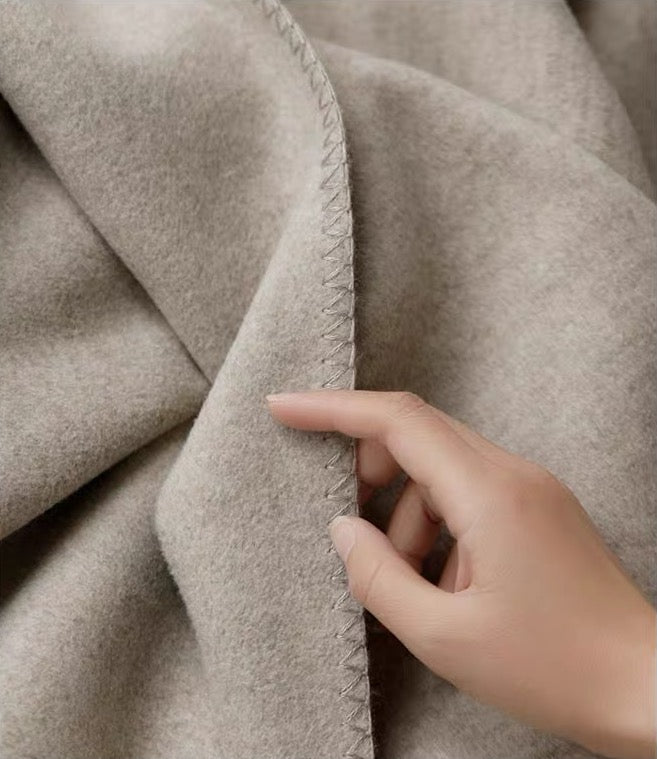 Serene Beige Wool Blanket