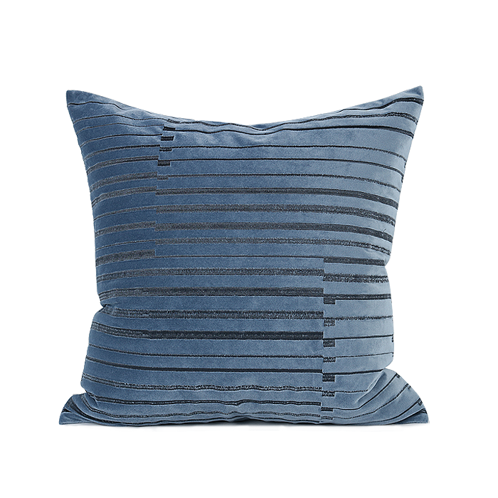 Smurf Striped Velvet Cushion