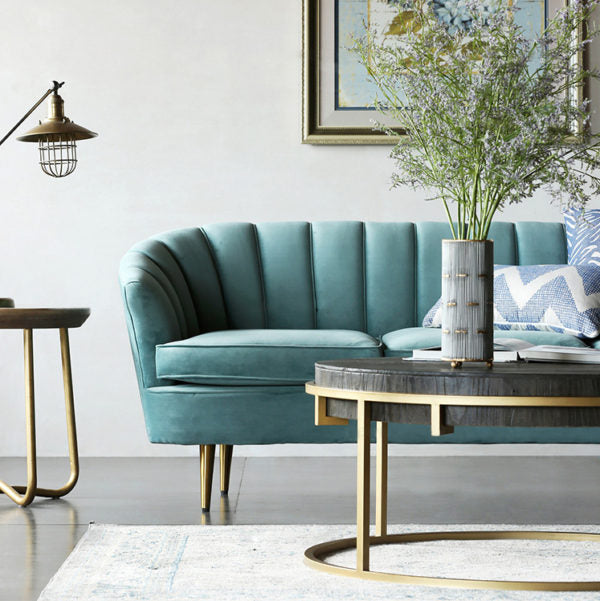 Mavis Turquoise Velvet 3 Seater Sofa