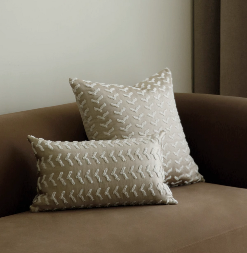 Alice Herringbone Taupe Cushion
