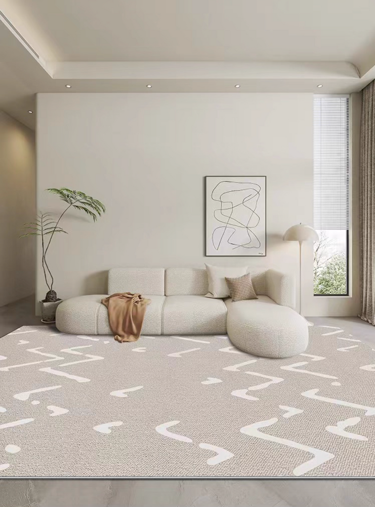 Avis Modern Boho Area Rug  - Beige & White