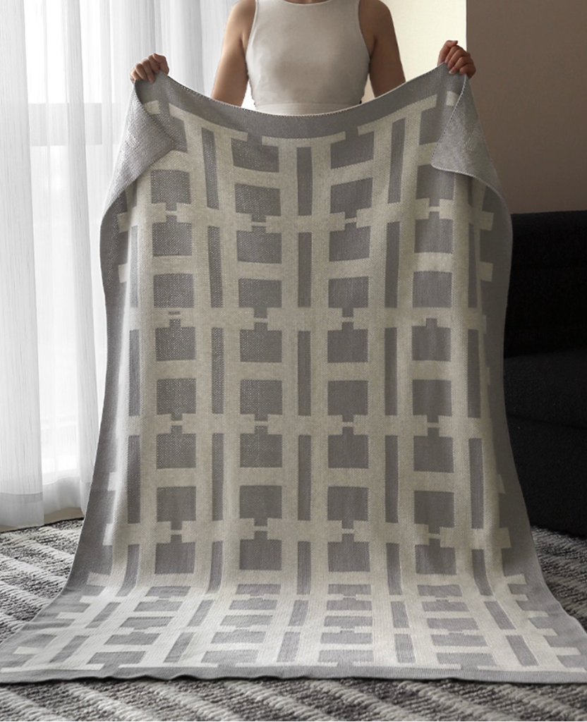 Biance Cotton Blanket - Grey