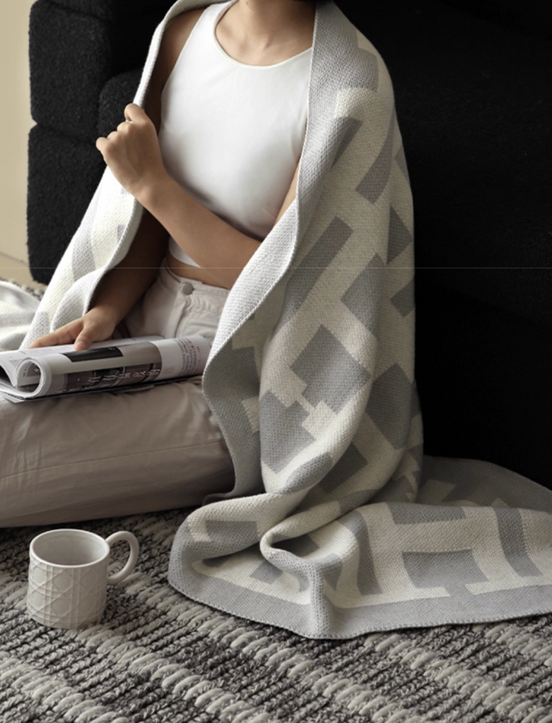 Biance Cotton Blanket - Grey