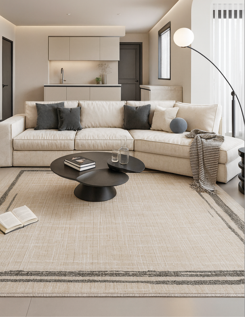 Canvas Lines Rug – Sand & Charcoal