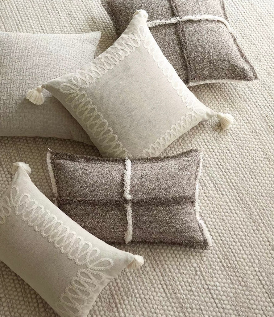 Nina Cushion – Handcrafted Knit Pillow with Tassels