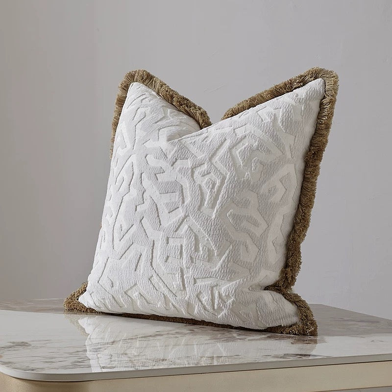 Surrey Textured Luxe Fringed Cushion