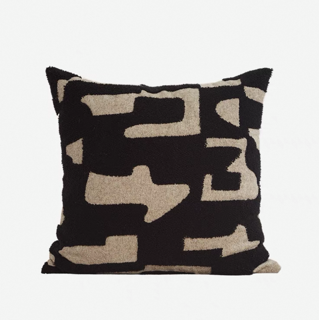 Modern Abstract Bouclé Cushion