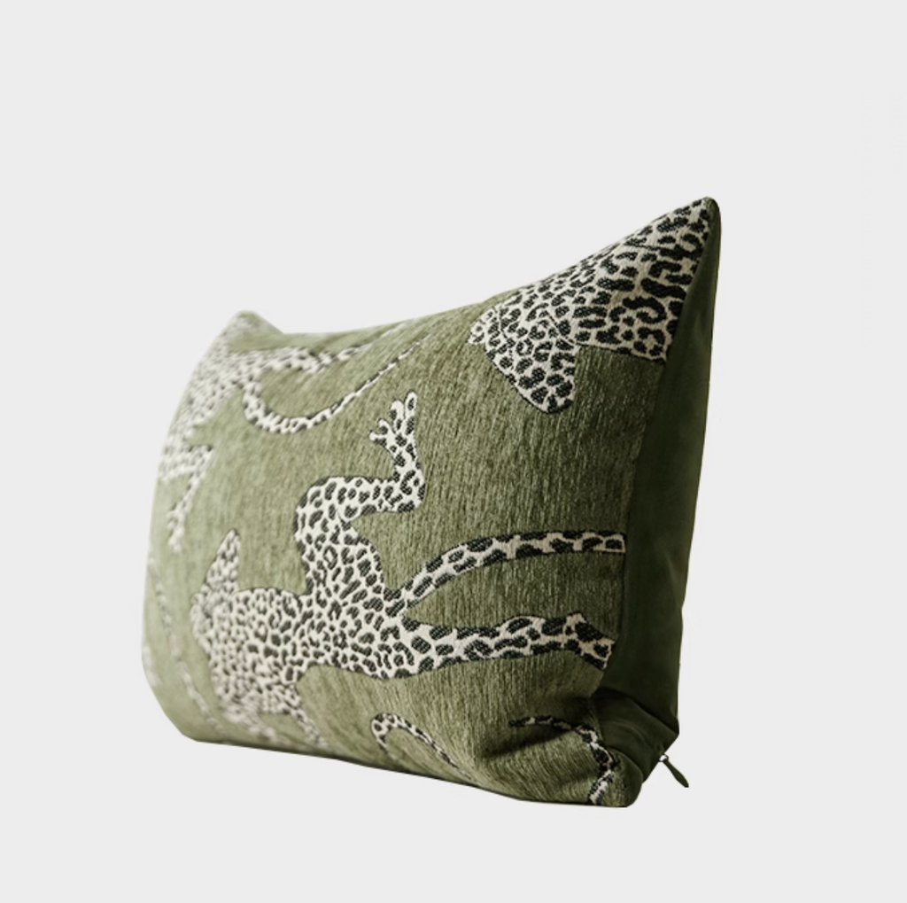 Lotti Green Tiger Print Cushion