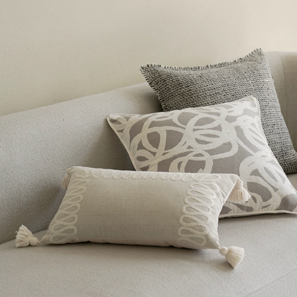 Nina Cushion – Handcrafted Knit Pillow with Tassels