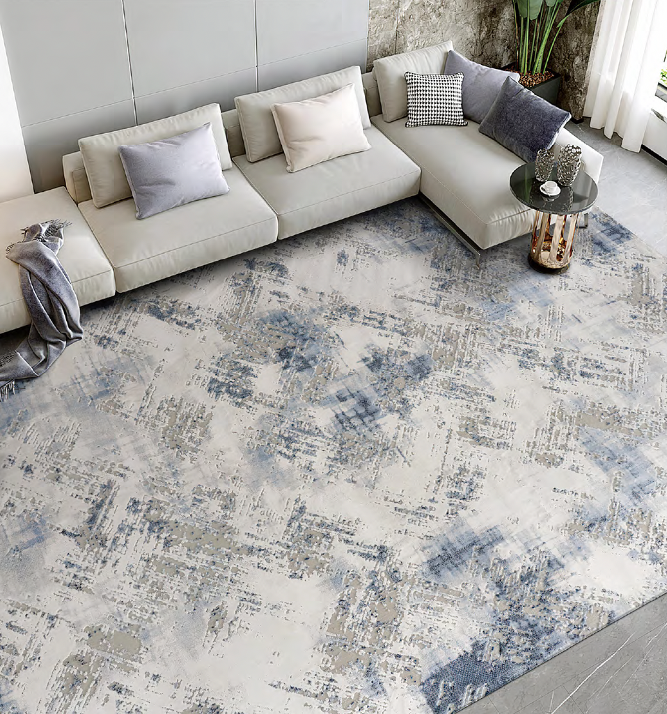 Schubert Blue & Grey Abstract Rug