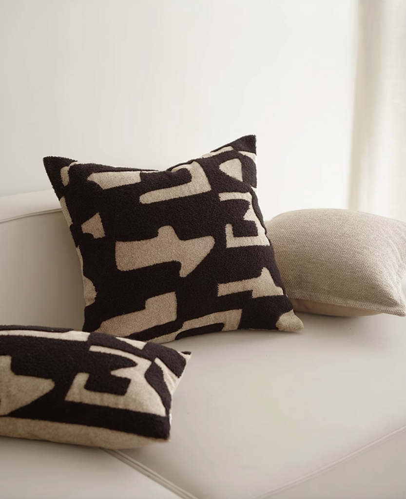 Modern Abstract Bouclé Cushion