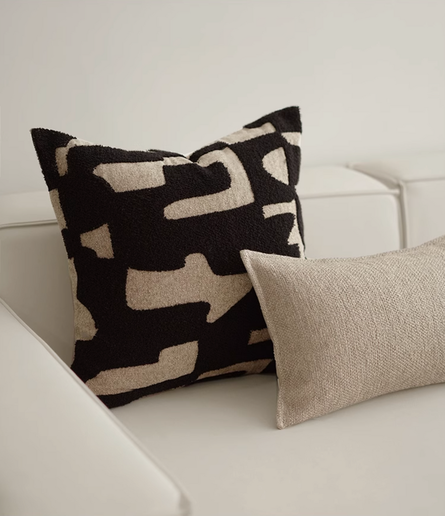 Modern Abstract Bouclé Cushion