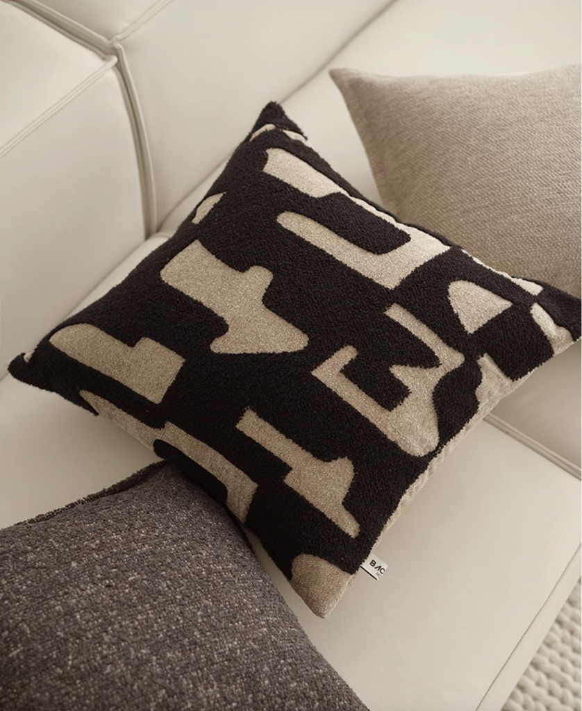 Modern Abstract Bouclé Cushion