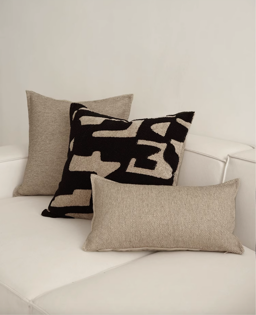 Modern Abstract Bouclé Cushion