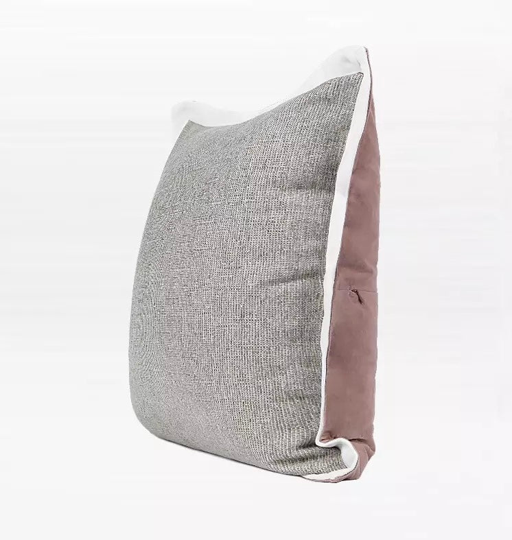 Ruby Grey and Pink Cushion