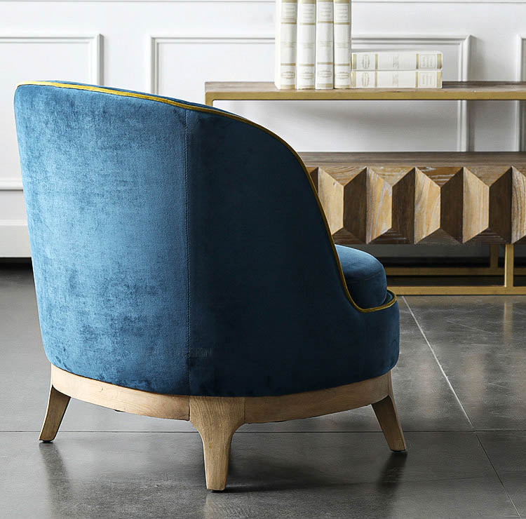 Koto Blue Velvet Armchair